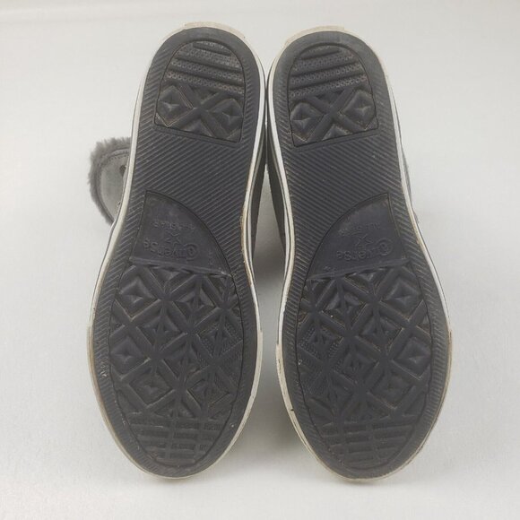 Converse All Star Beverly Boots Womens 7 Gray Leather Mid Faux Fur Lined Winter - Picture 12 of 12